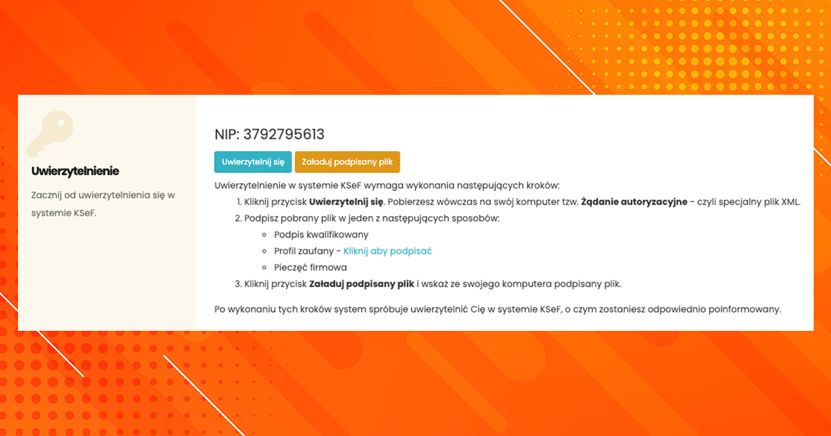 Wybór metody uwierzytelnienia w KSeF